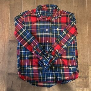 Boys Polo Ralph Lauren Poplin Plaid Button Down Shirt
